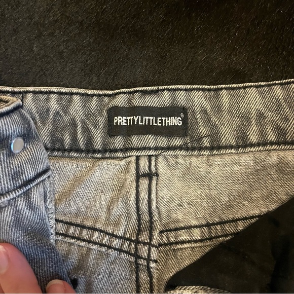 Gray Denim Mini Skirt - Picture 2 of 5